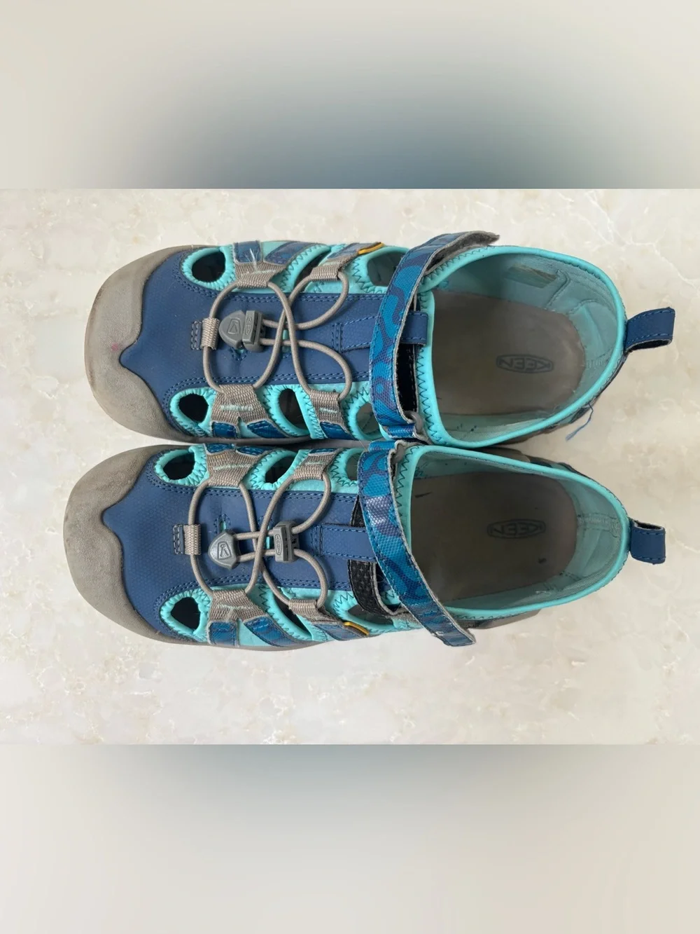 KEEN KNOTCH CREEK YOUTH UNISEX Fjord Blue Sandal Shoes, Youth Size 6